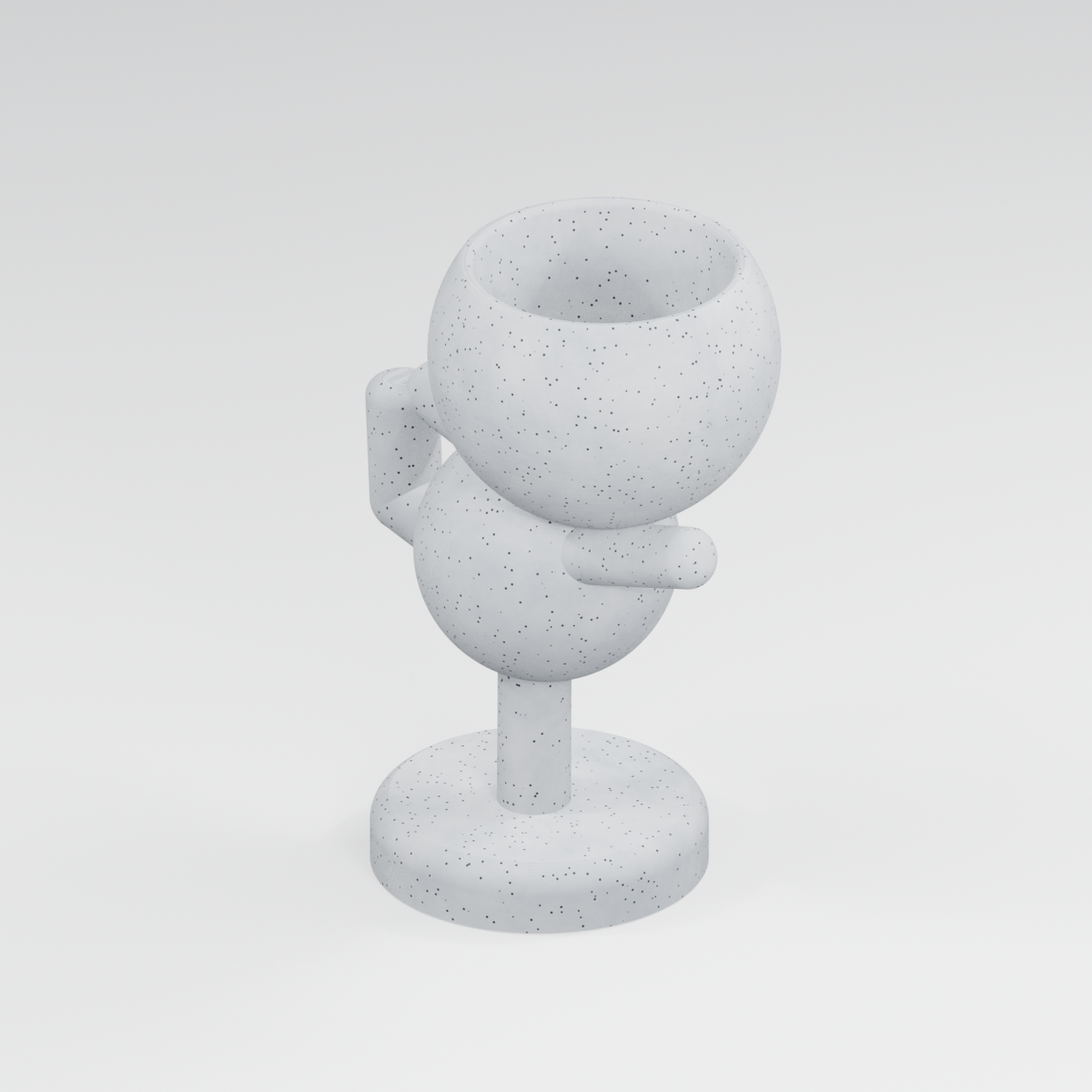 Balance Bloom yoga planter in Marble White
