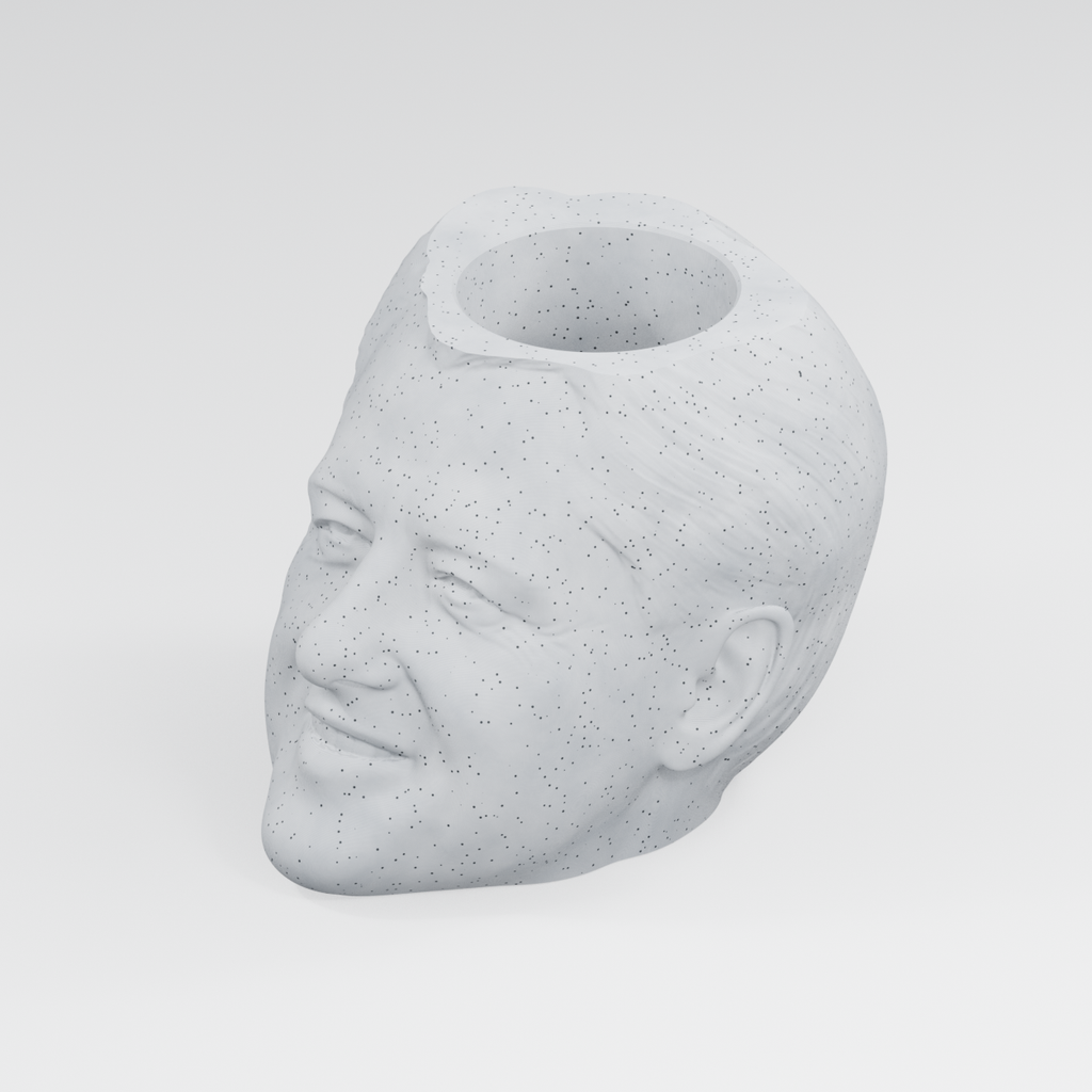 Bill Clinton Head Planter in Marble White
