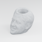 Bill Clinton Head Planter in Marble White