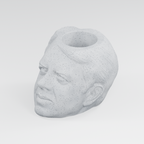Jimmy Carter Head Planter in Marble White