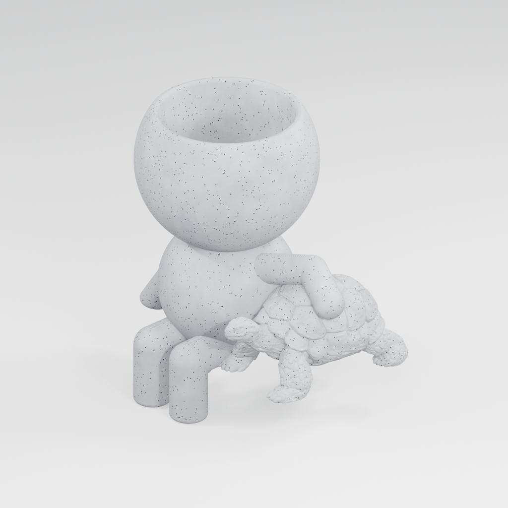 Shelby Slowgrow's Garden Stroll: Tortoise Planter in Marble White finish