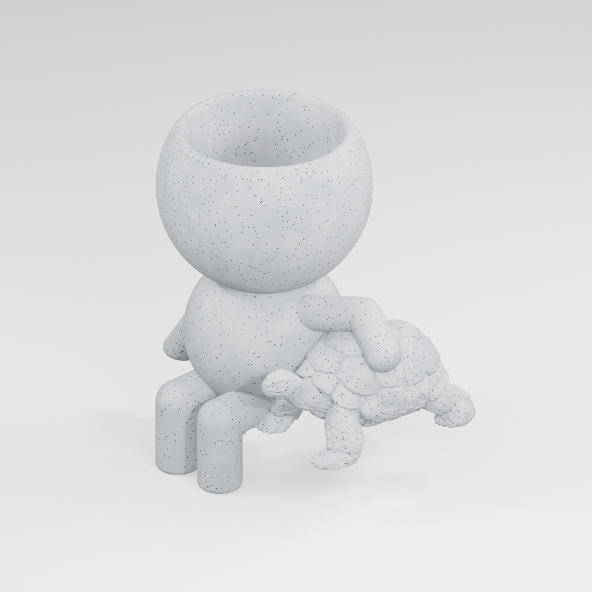 Shelby Slowgrow's Garden Stroll: Tortoise Planter in Marble White finish