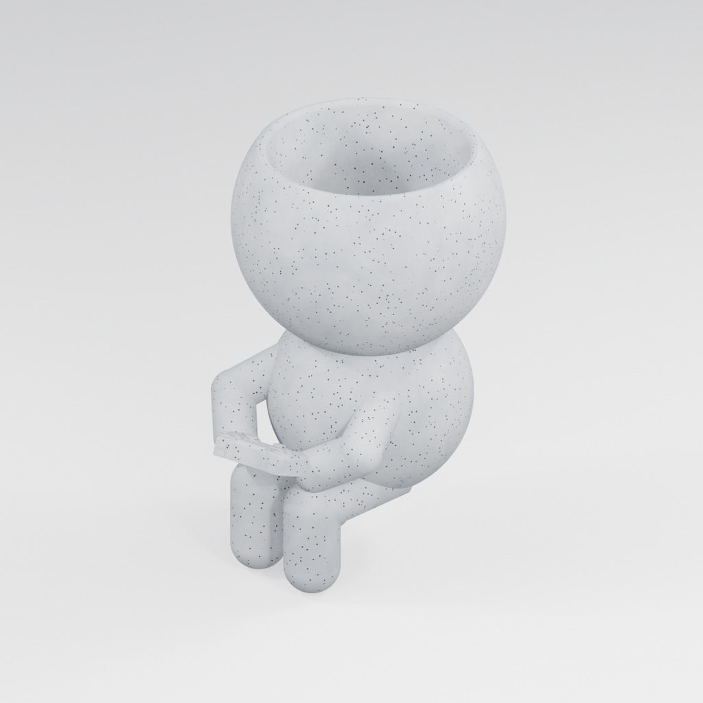Pixel Sprout Is Playing | Gamer Planter in Marble White finish