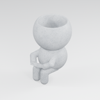 Pixel Sprout Is Playing | Gamer Planter in Marble White finish