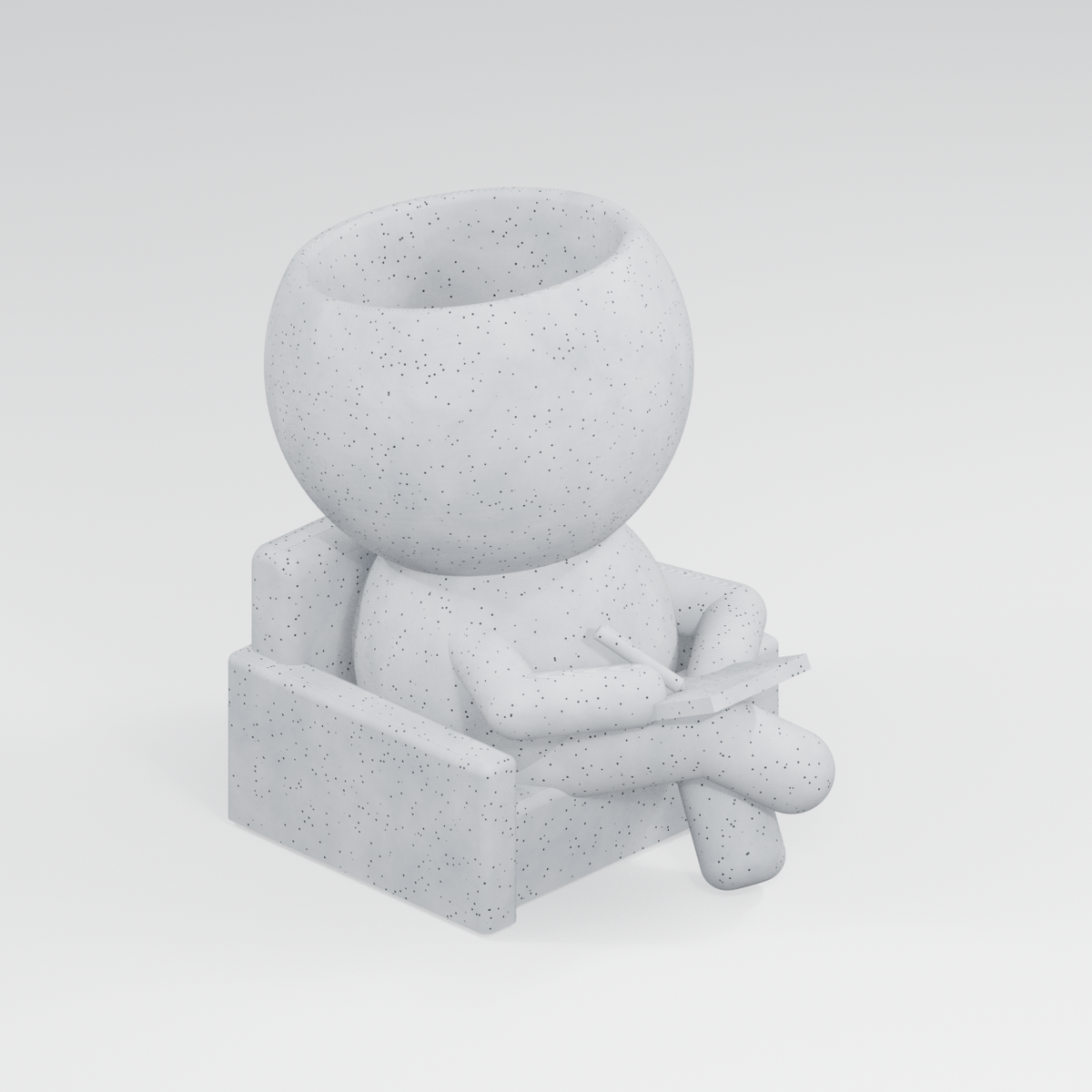 Note Moss armchair planter in Marble White