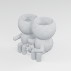 The Three of Us family planter in Marble White