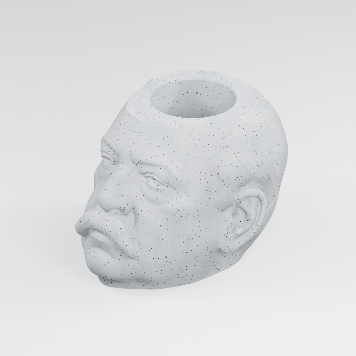 Grover Cleveland Head Planter in Marble White