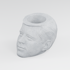 John F. Kennedy Head Planter in Marble White
