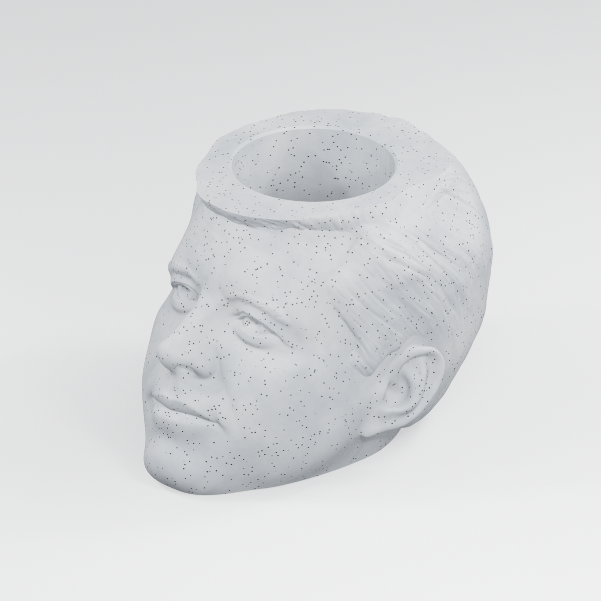 John F. Kennedy Head Planter in Marble White