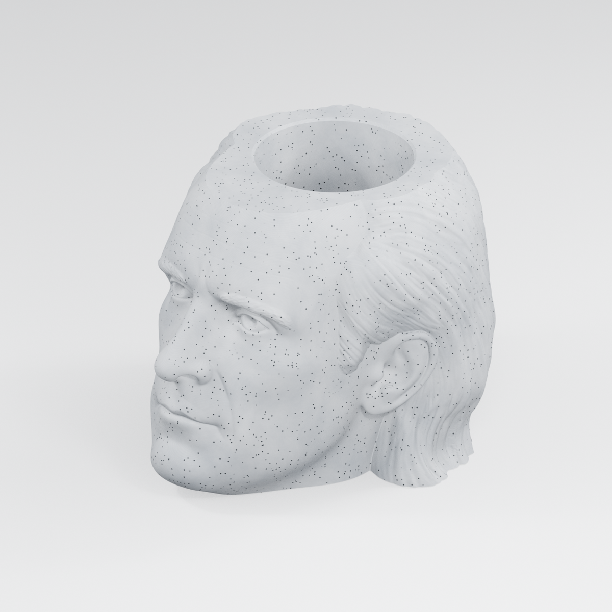 James K. Polk Head Planter in Marble White