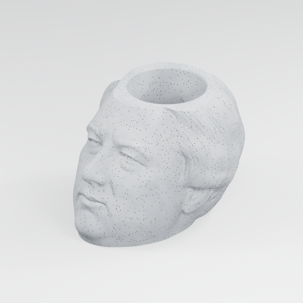 Millard Fillmore Head Planter in Marble White