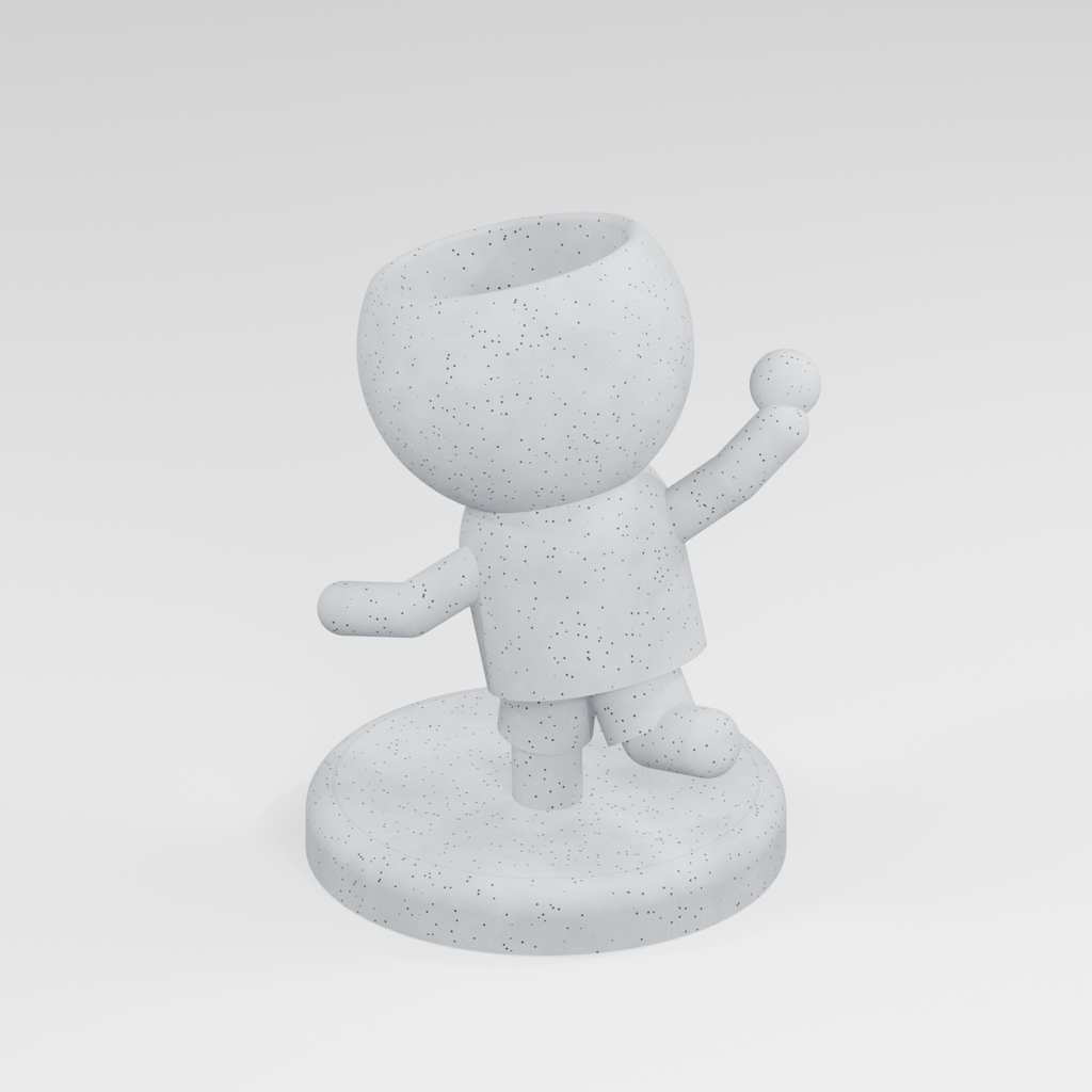 Spin Sprout Makes the Play | Cricket Bowler Planter in Marble White finish