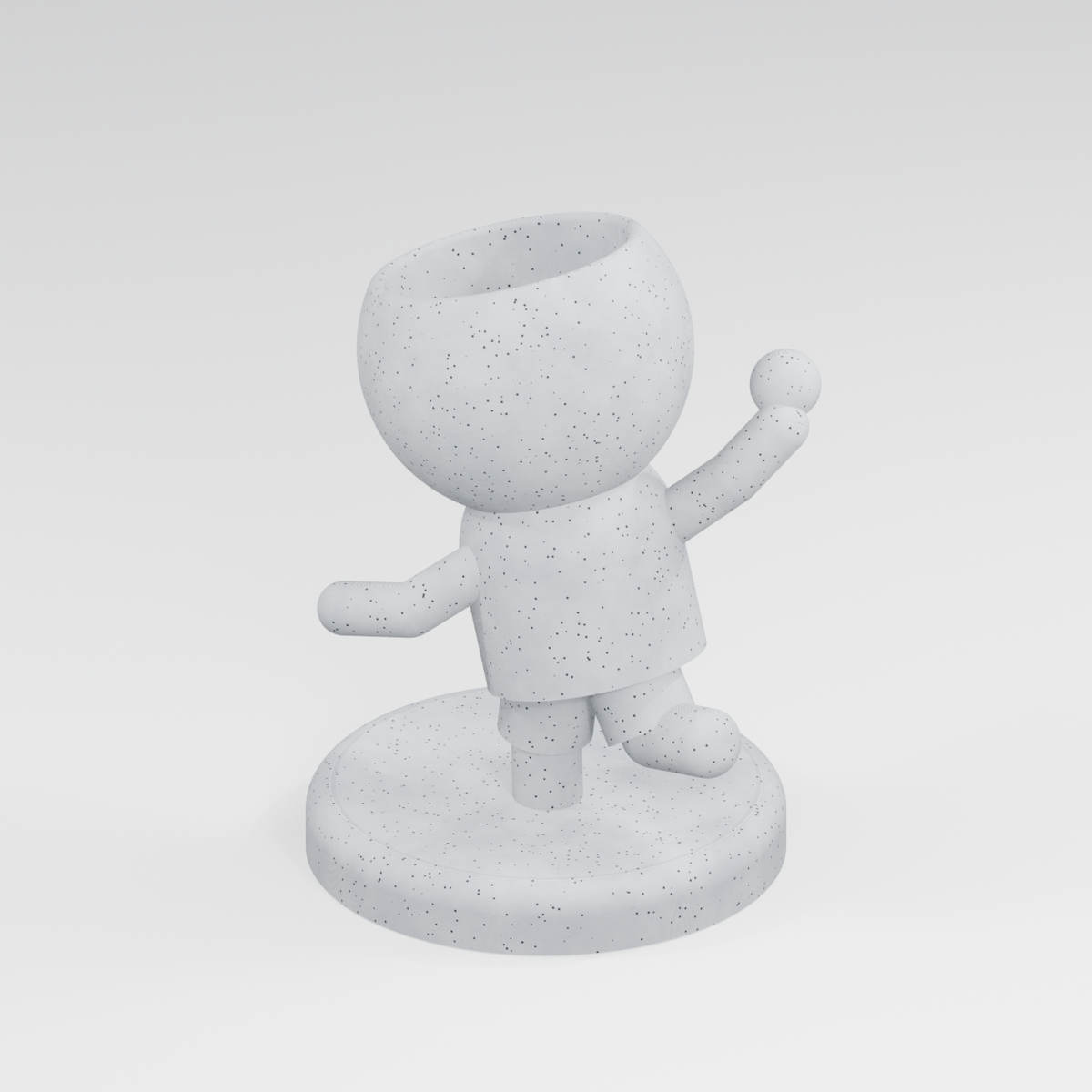 Spin Sprout Makes the Play | Cricket Bowler Planter in Marble White finish