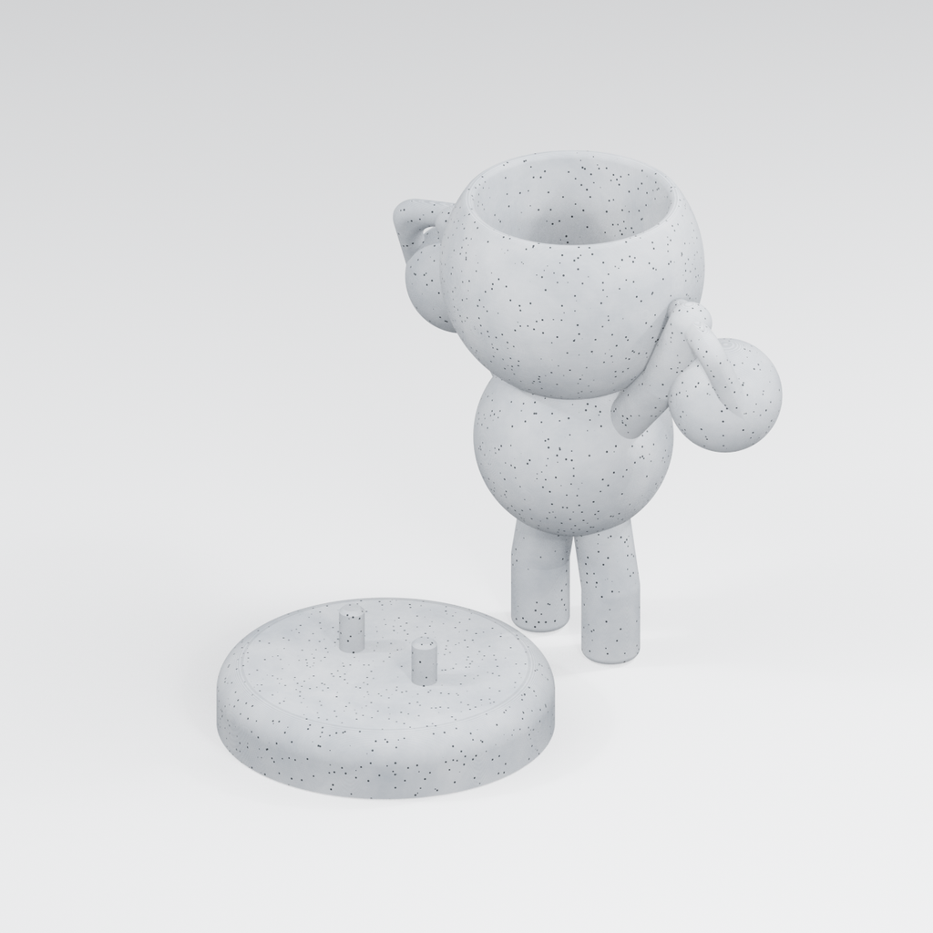 Kettle Bloom fitness planter in Marble White