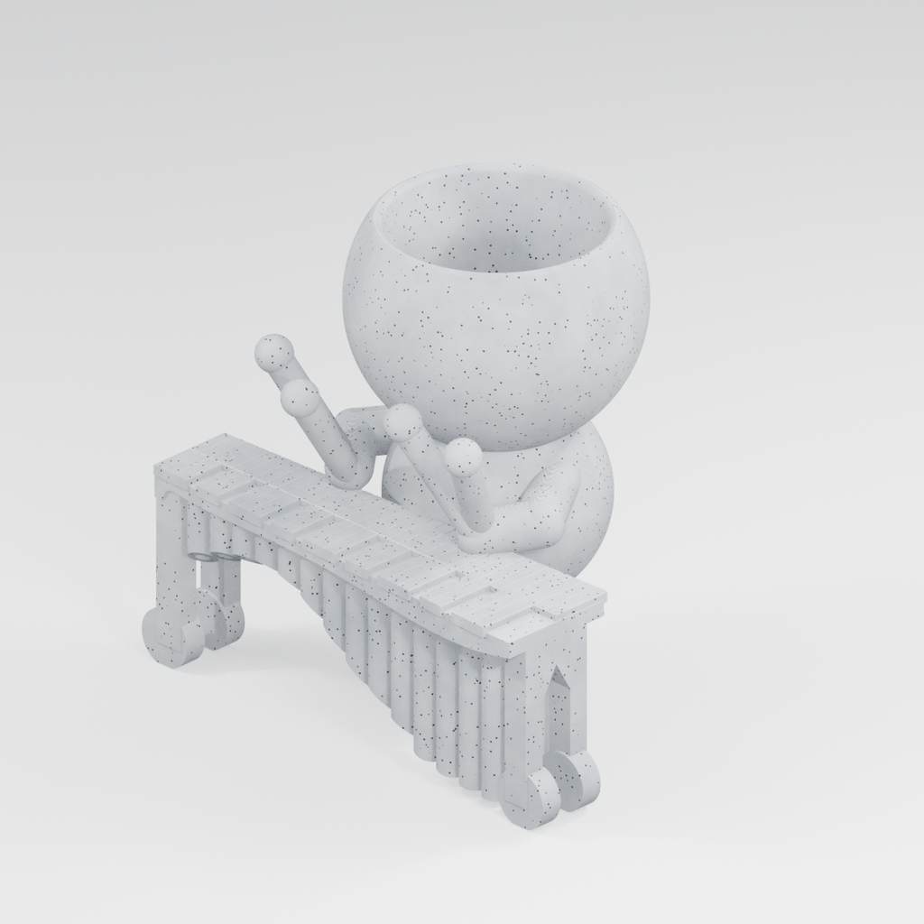 Marimba Moxie Makes Some Noise | Marimba Planter in Marble White finish