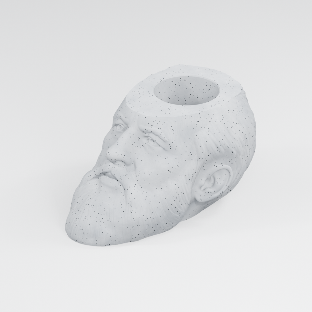 James A. Garfield Head Planter in Marble White