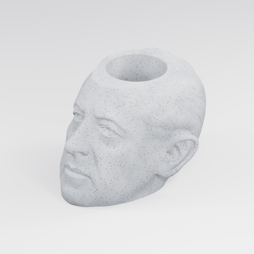 Woodrow Wilson Head Planter in Marble White