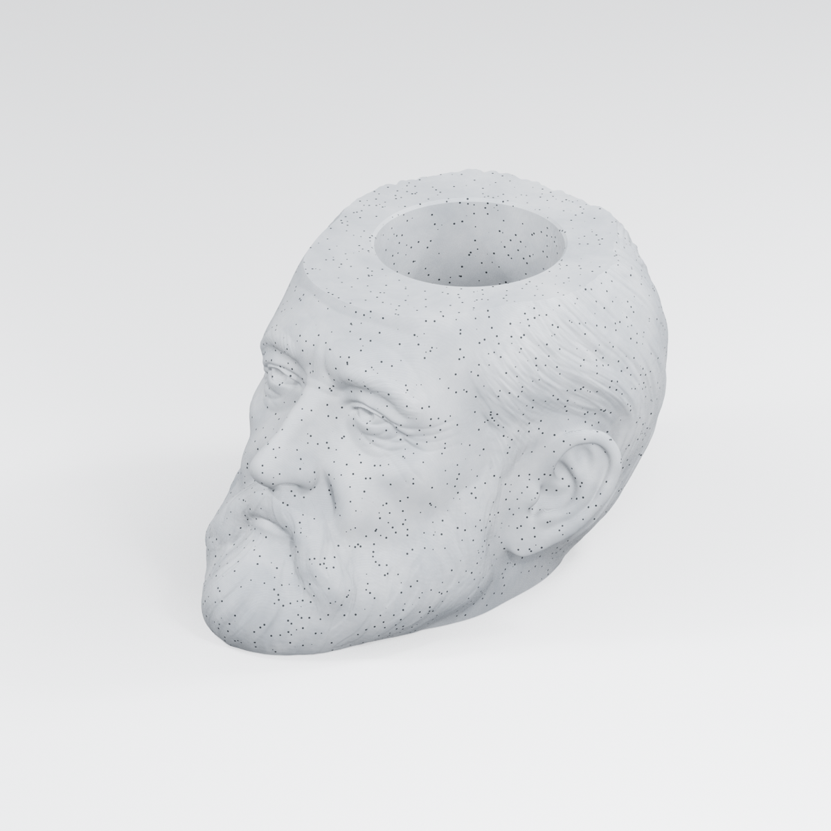 Benjamin Harrison Head Planter in Marble White