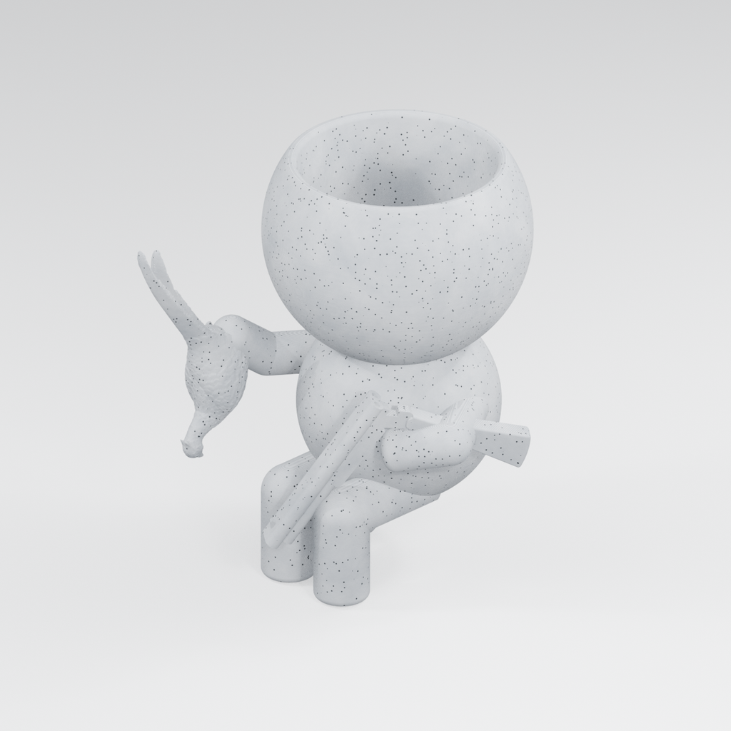 Scout Pheasant Planter in Marble White