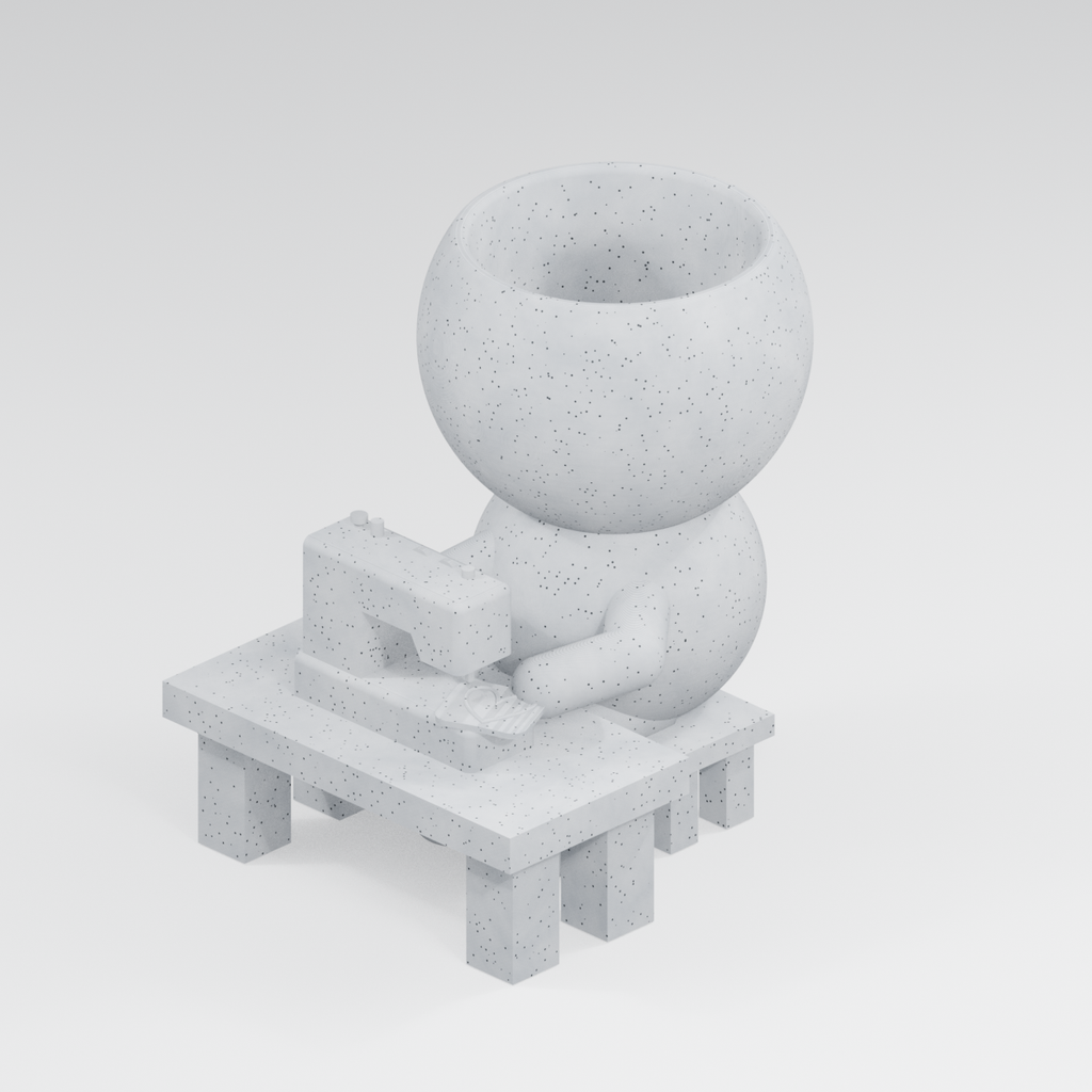 Stella Stitch's Sewing Day: Sewing Machine Planter in Marble White finish
