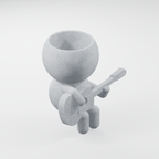 Sage Strummer's Acoustic Set: Guitarist Planter in Marble White finish