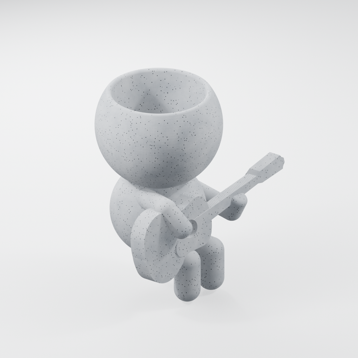 Sage Strummer's Acoustic Set: Guitarist Planter in Marble White finish
