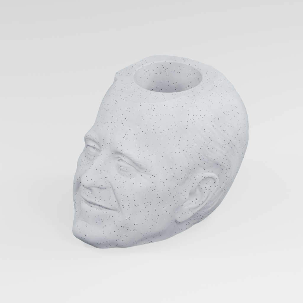 George H. W. Bush Head Planter in Marble White