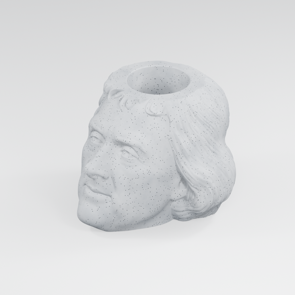 Thomas Jefferson Head Planter in Marble White