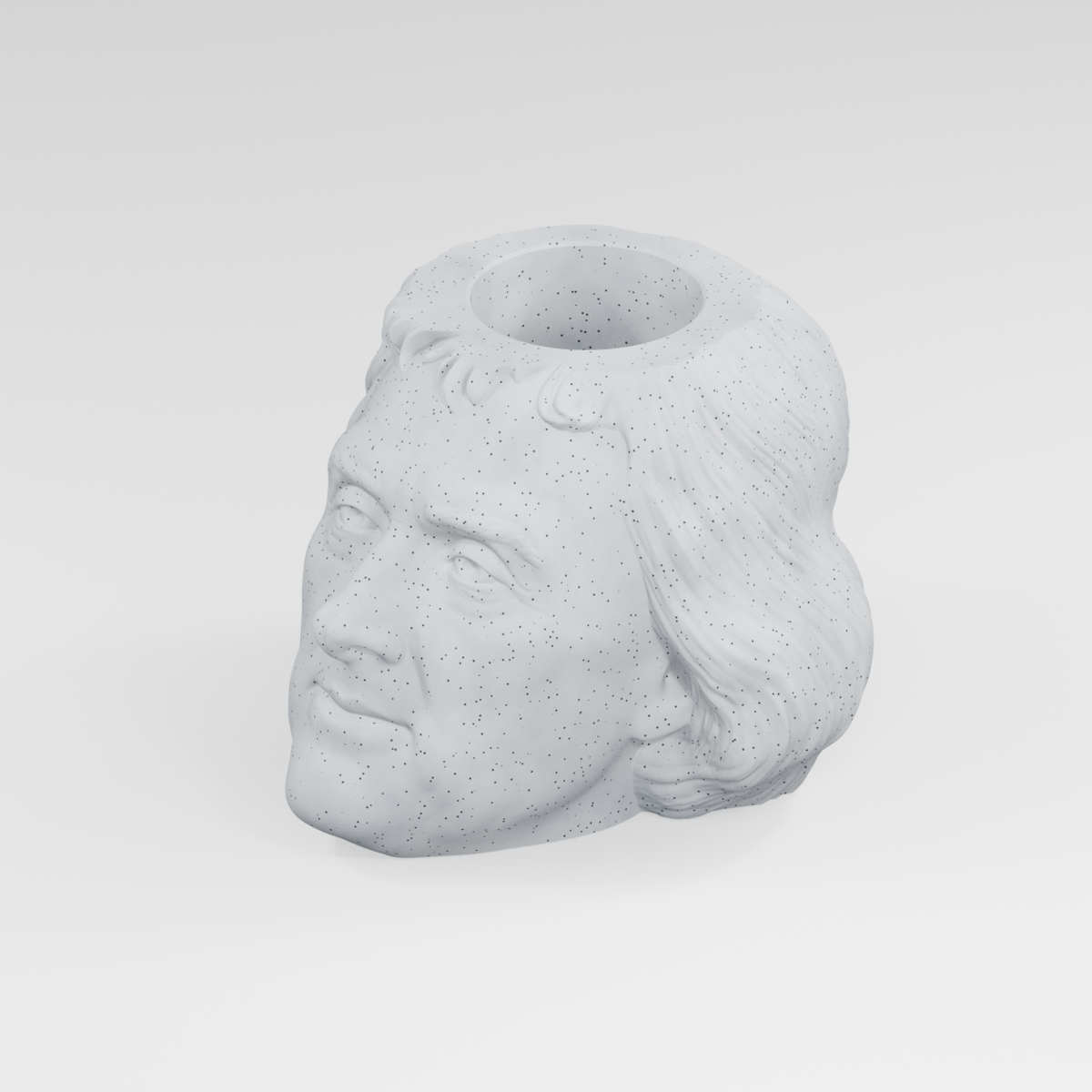 Thomas Jefferson Head Planter in Marble White