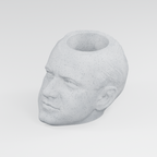 Calvin Coolidge Head Planter in Marble White