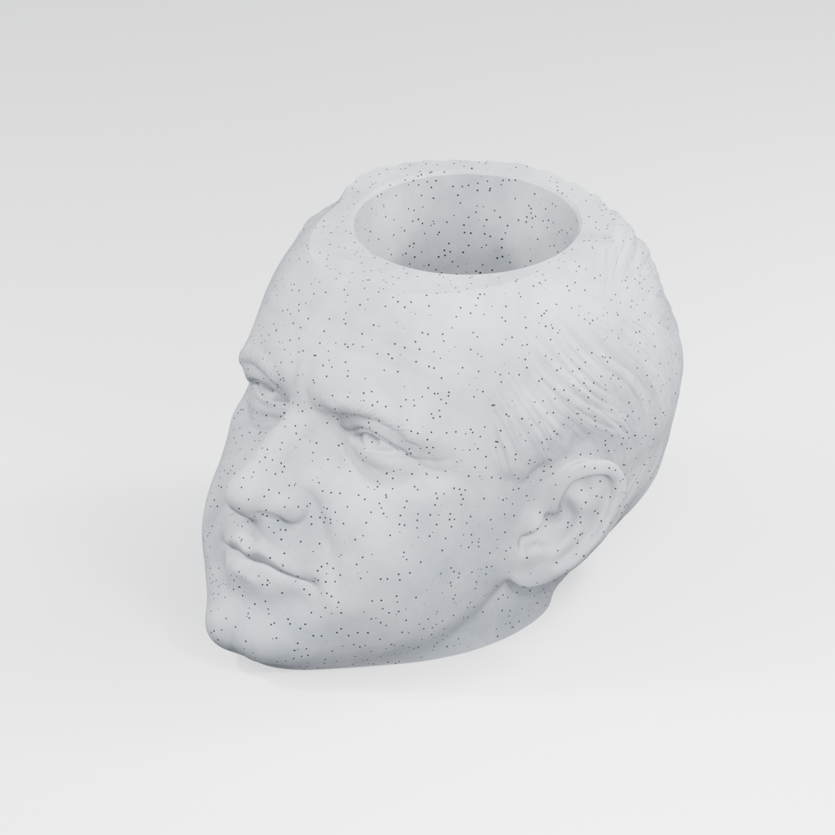 Calvin Coolidge Head Planter in Marble White