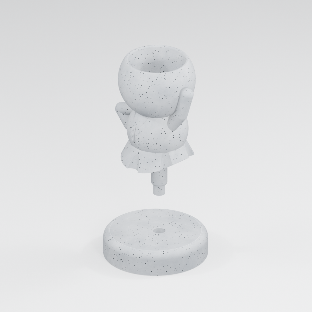 Highland Hopper Steps Up | Highland Dancer Planter Marble White finish