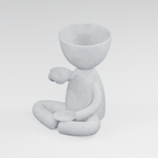 Tea Time Head Planter in Marble White finish