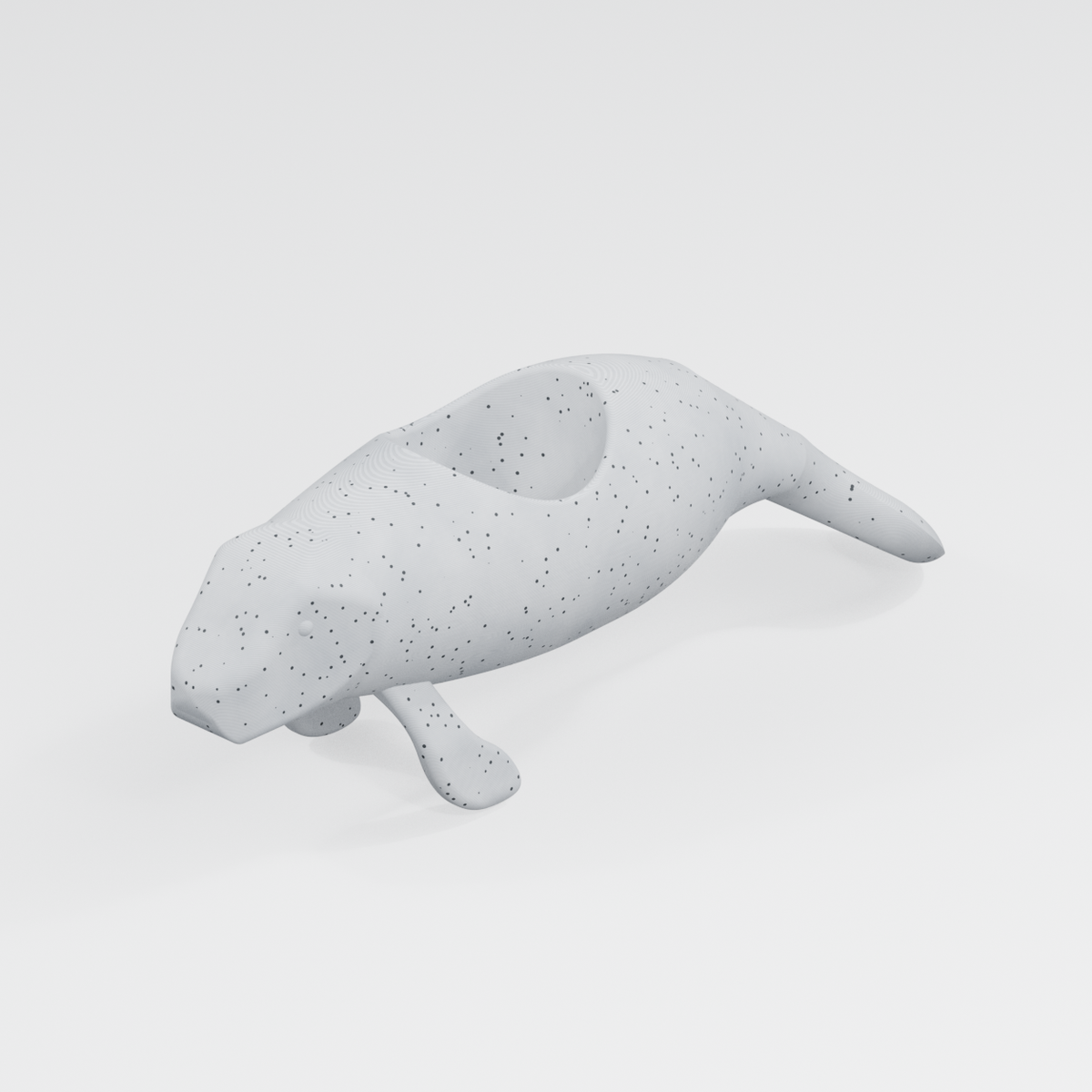 Manni Manatee planter in Marble White