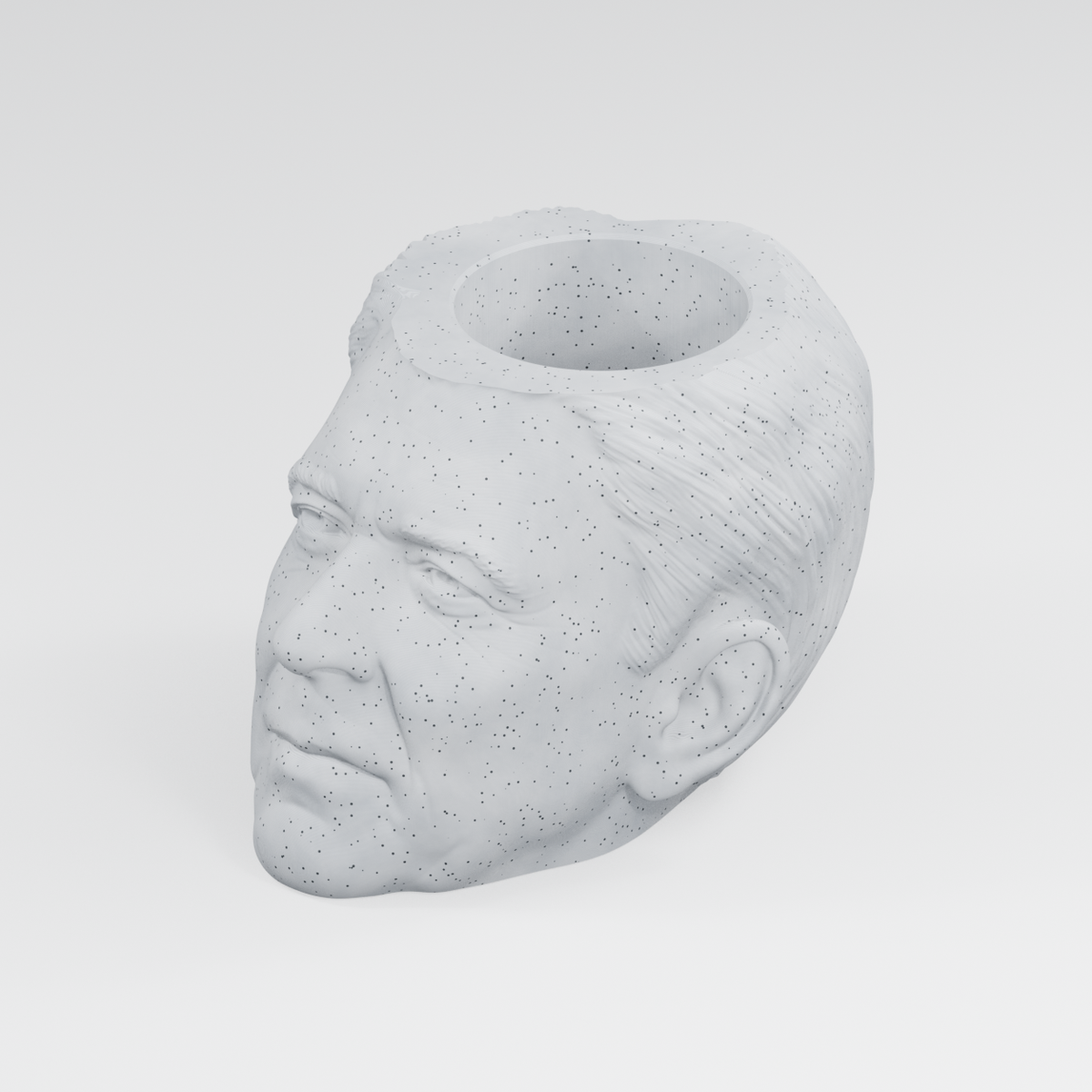 Ronald Reagan Head Planter in Marble White