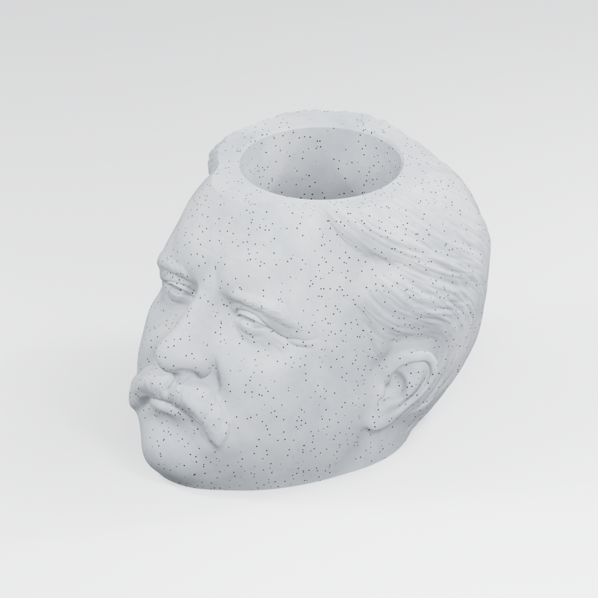 Theodore Roosevelt Head Planter in Marble White