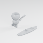 Piper Tidewell's Standing Wave: SUP Paddle Boarder Planter in Marble White finish
