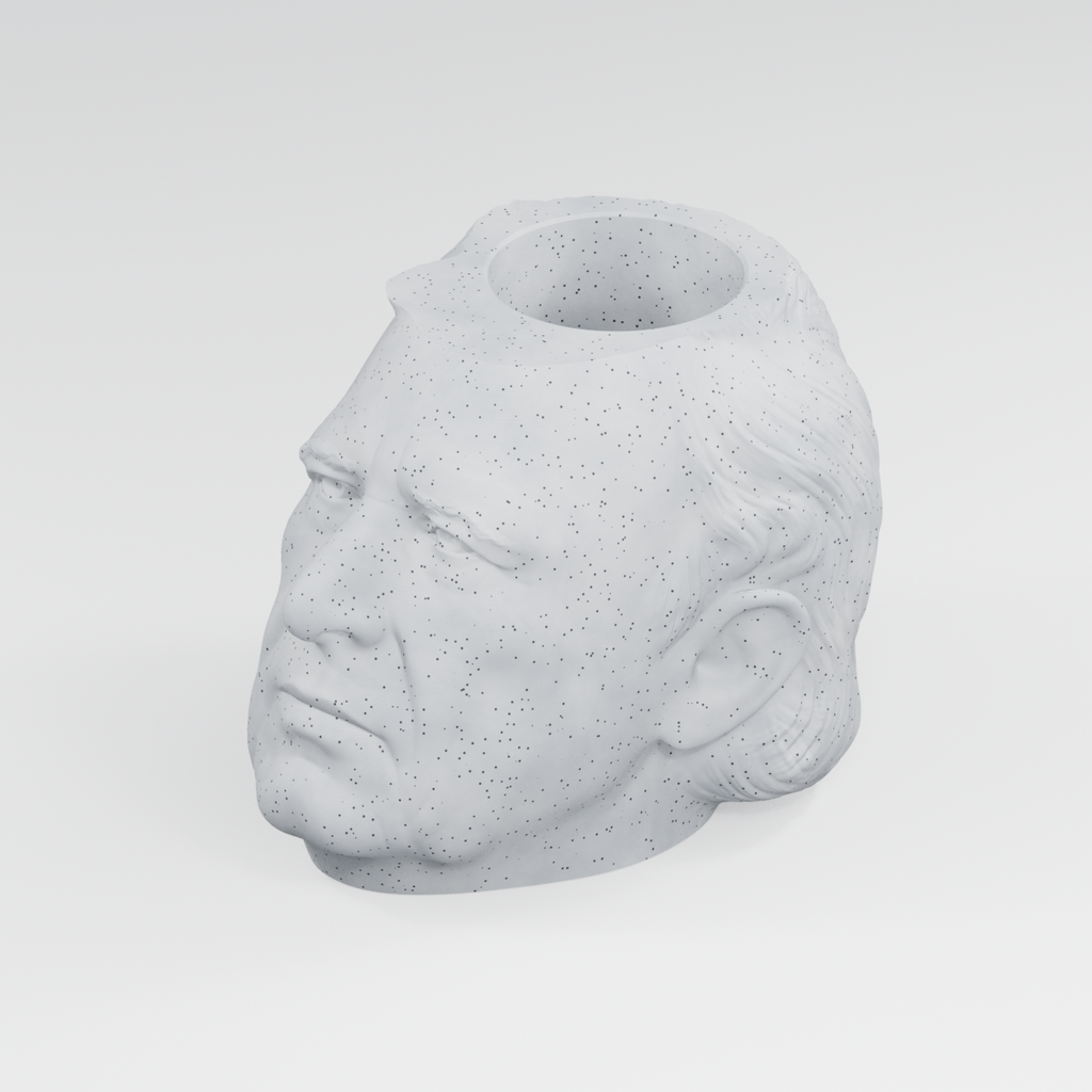Zachary Taylor Head Planter in Marble White
