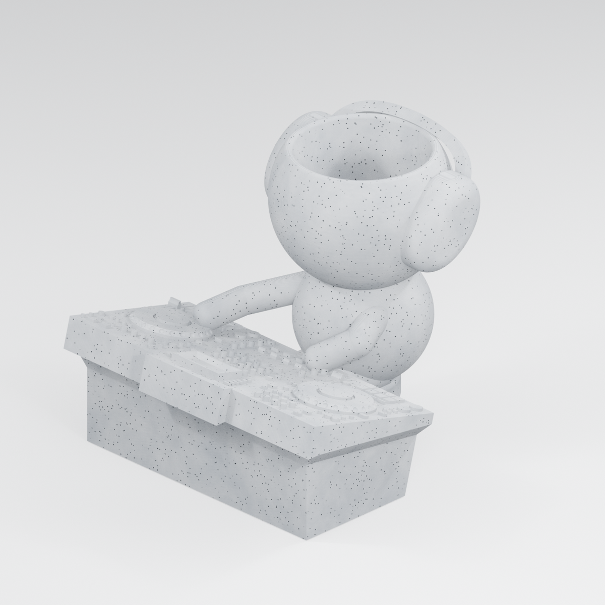 DJ Sproutbeat's Deck Set: DJ Planter in Marble White finish