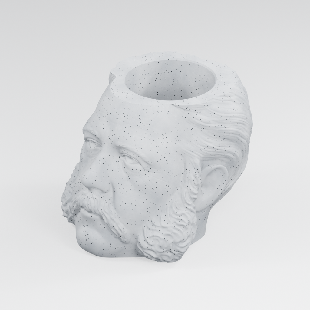 Chester A. Arthur Head Planter in Marble White