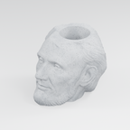 Abraham Lincoln Head Planter in Marble White