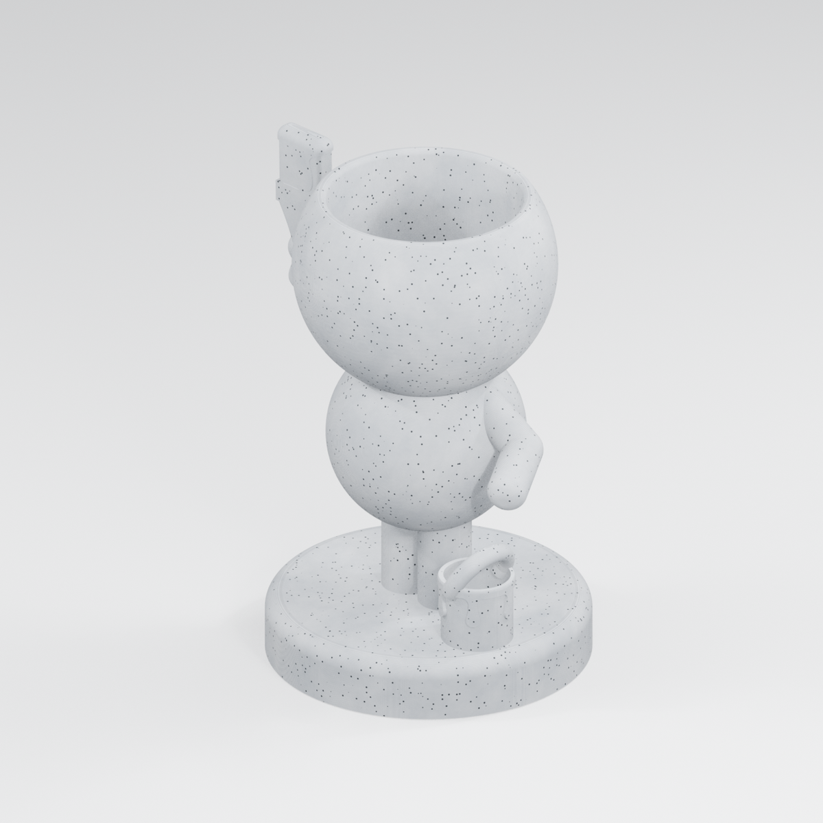 Brush Painter Planter in Marble White