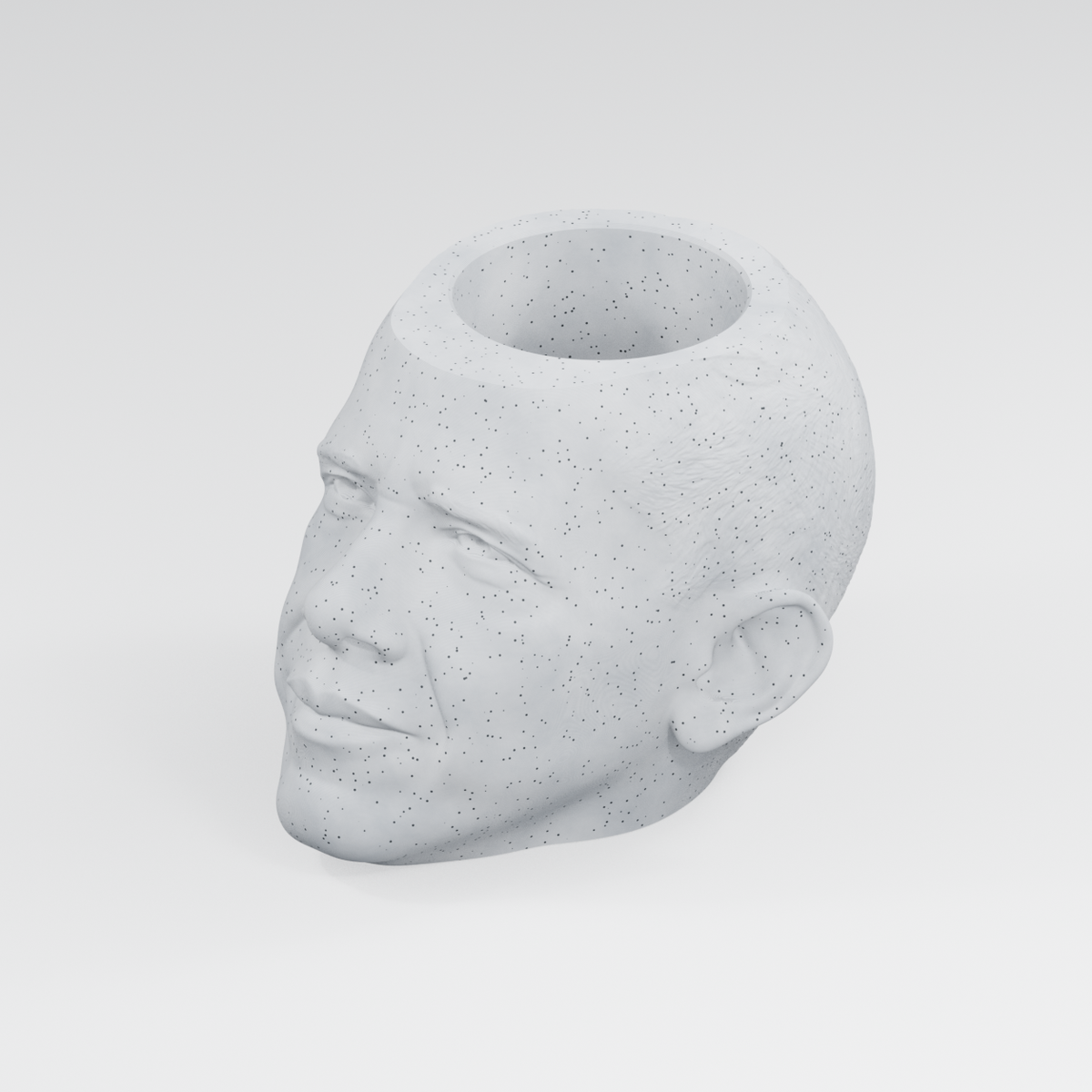 Barack Obama Head Planter in Marble White