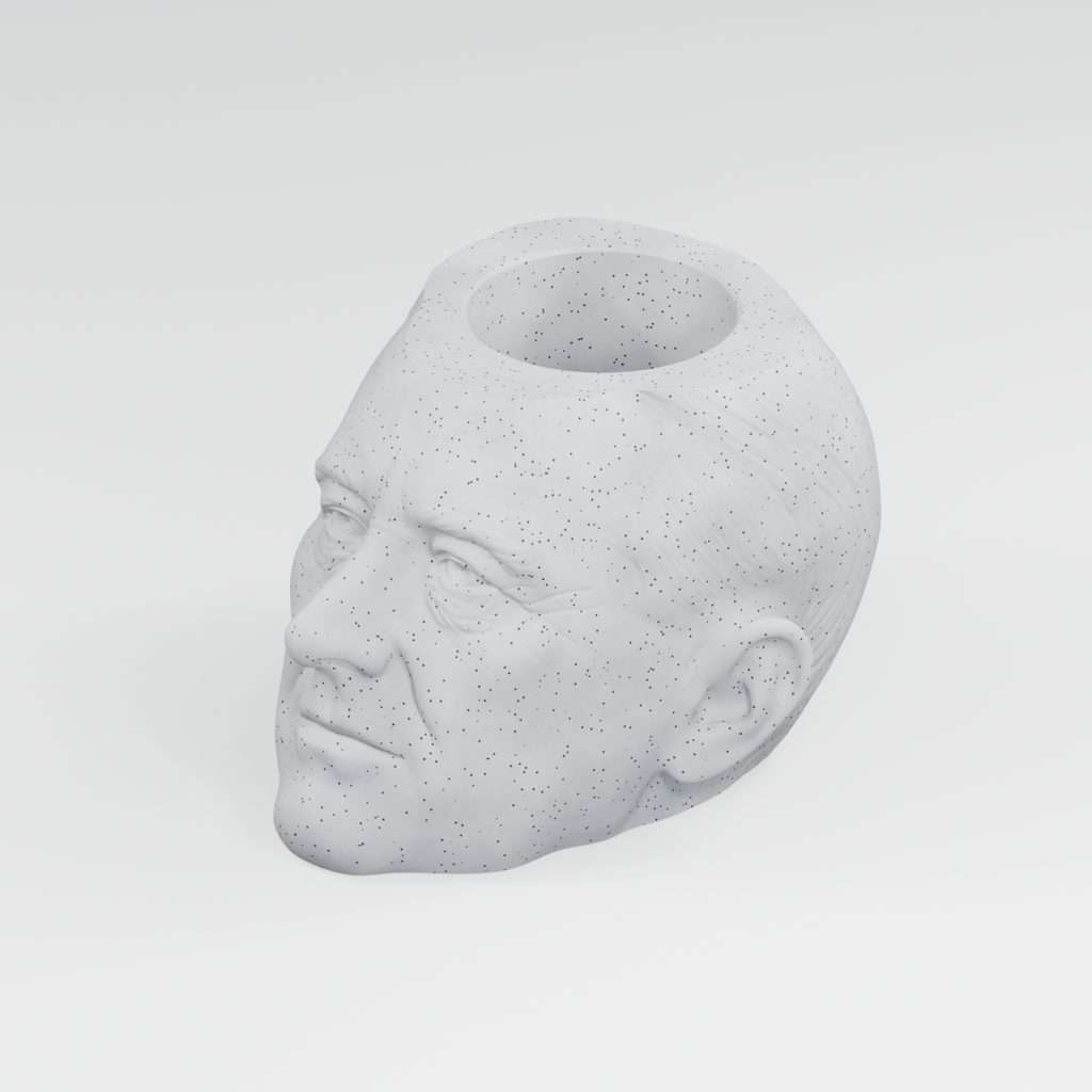 Franklin D. Roosevelt Head Planter in Marble White