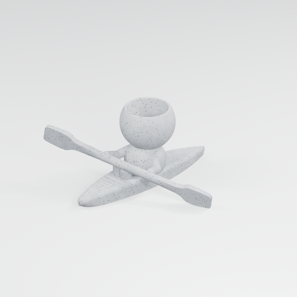 Paddle Moss kayak planter in Marble White