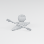 Paddle Moss kayak planter in Marble White