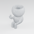 Peace Sign Planter in Marble White