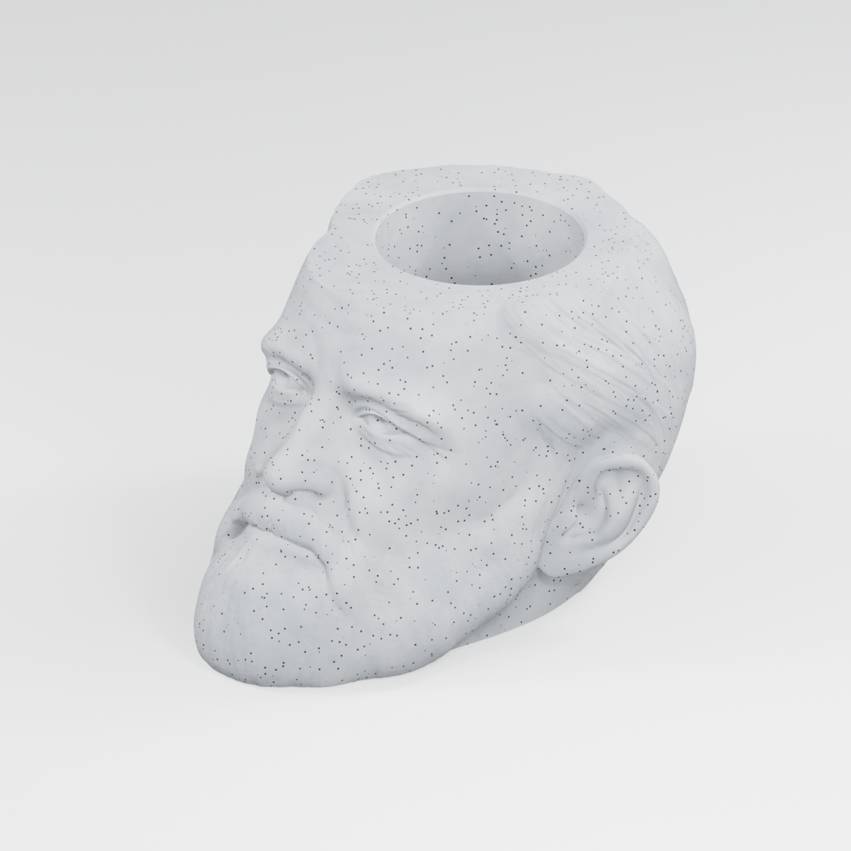 Ulysses S. Grant Head Planter in Marble White