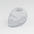 Warren G. Harding Head Planter in Marble White