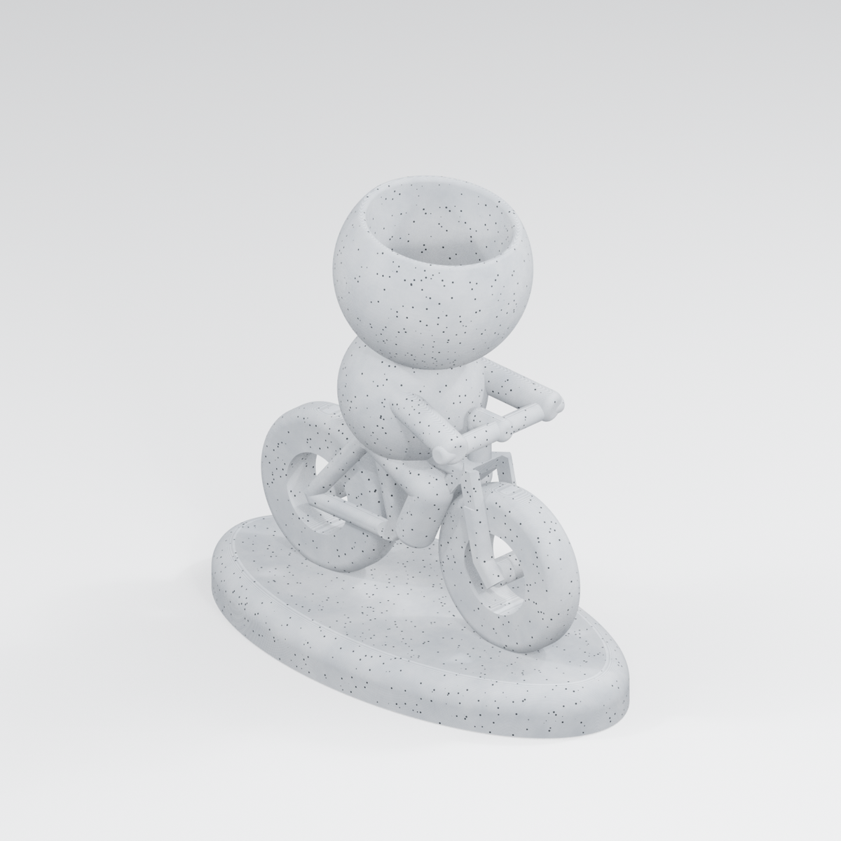 Trail Sprout mountain bike planter exact model render in Marble White